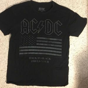 2/25 AC/DC Band t-shirt with American Flag